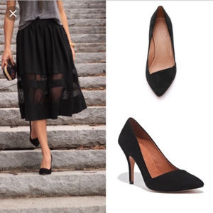 Madewell | Mira black suede pumps